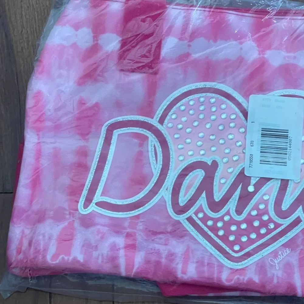 Justice Pink Dance Heart Duffle Bag New with Tags